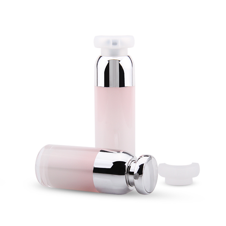 Atacado Embalagem Cosmética Vazia Personalizada Granel Private Label 30ml Frasco Bomba Airless Rosa Frasco de Loção Airless