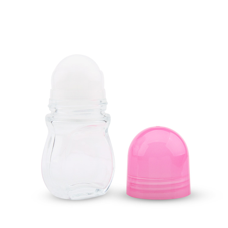 Tampa de rosca personalizada vazia colorida de boa qualidade desodorante cosmético por atacado 50 ml vidro rolo em garrafas