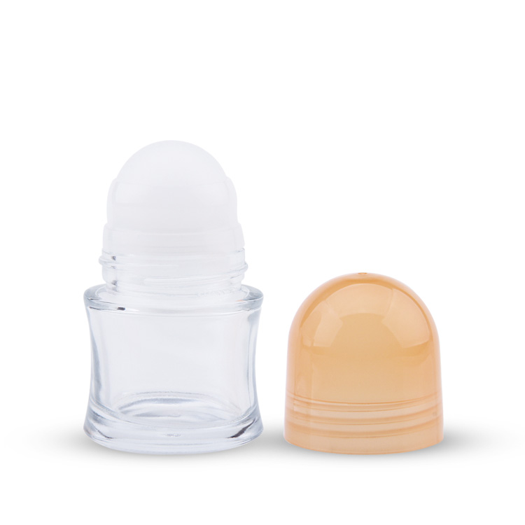 Bom preço Amostra grátis Cosmético Recipiente Transparente 50ml Desodorante Rolo em Frasco de Vidro