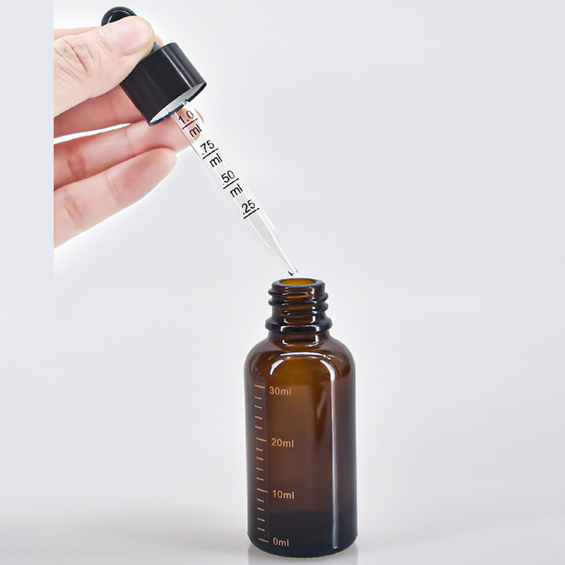 Frascos conta-gotas recarregáveis ​​para gotas para os olhos de vidro âmbar de vidro âmbar frascos recarregáveis ​​para recarregáveis ​​de 5ml-100ml 
