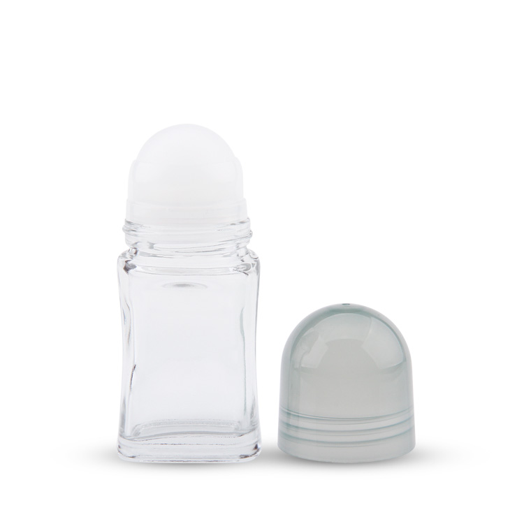 Frascos Roller Ball de Vidro Grande Desodorante Transparente Embalagem Cosmética 50ml 50ml
