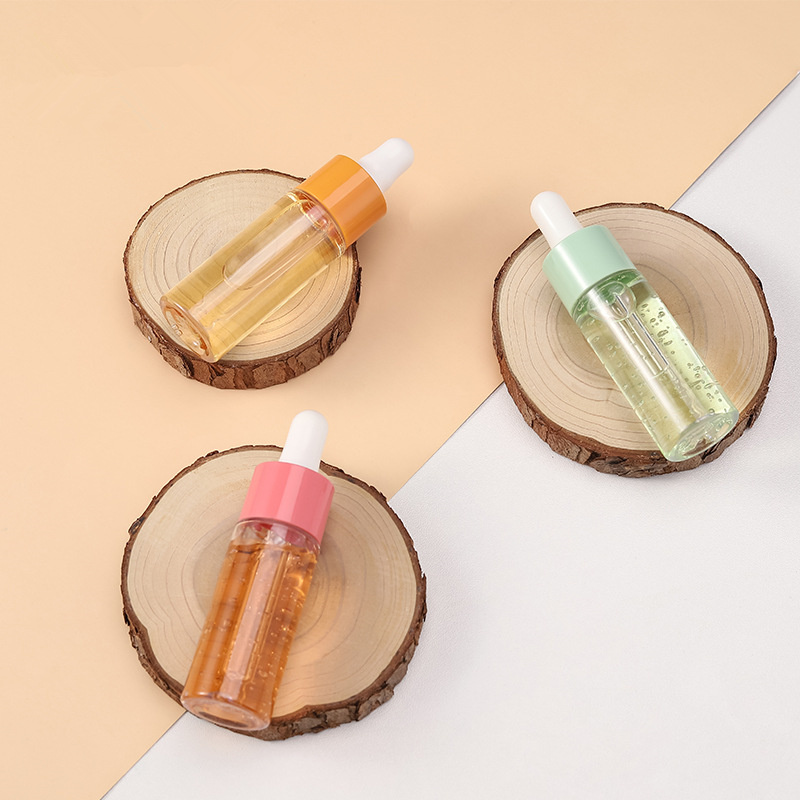 Atacado Recipiente Dispensador de Líquido Cosmético Vazio Reutilizável PET Corpo Tubo de Vidro 20ml Mini Frasco Conta-gotas Colorido 
