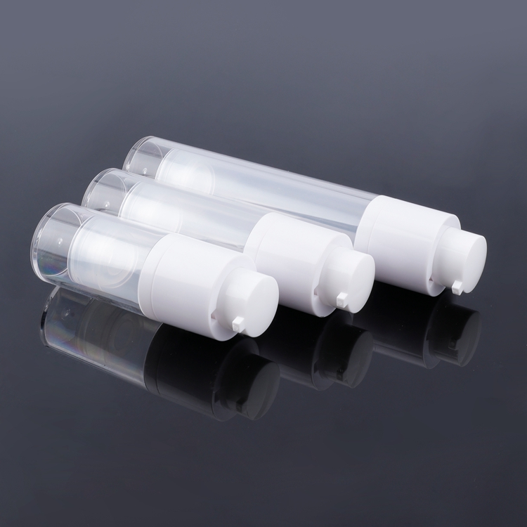Pequena capacidade 15ml 30 ml 50ml cabeça da bomba abs garrafa hidratante portátil embalagem cosmética garrafa airless
