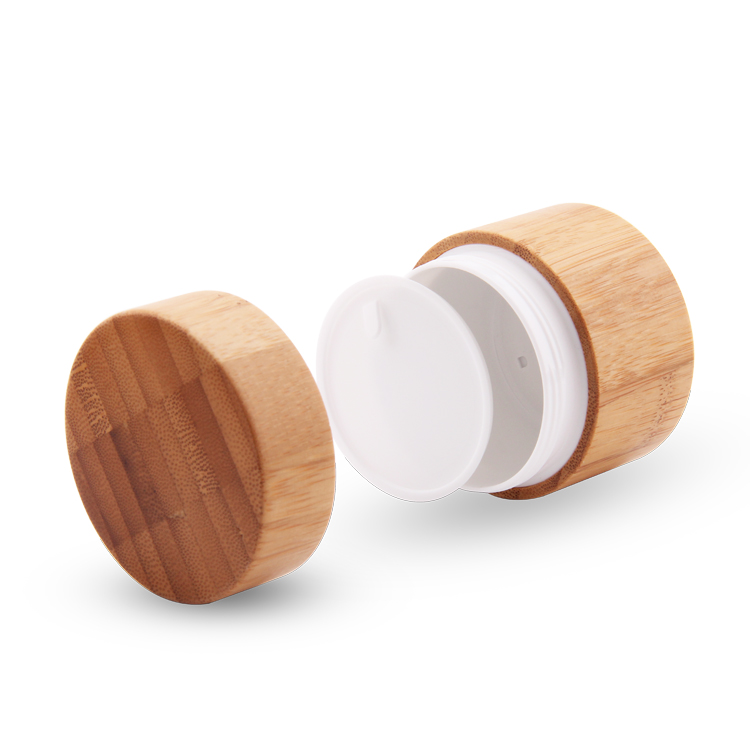 Frascos de bambu de embalagem cosmética atacado 5g 8g 15g 20g 30g 50g 100g 150g 200g 250g pp frascos cosméticos de bambu com tampa de bambu 
