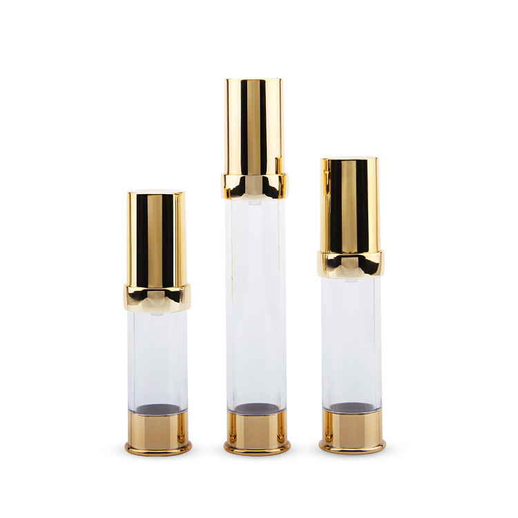 Recipiente ABS Airless 30ml Ouro Embalagem Cosmética Frasco Spray Airless
