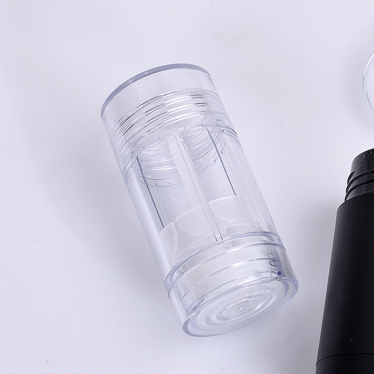 15ml 30ml 50ml 75ml Forma Redonda Enchimento Inferior Transparente Twist Up Stick Tubo Recipiente Desodorante Frasco Reutilizável